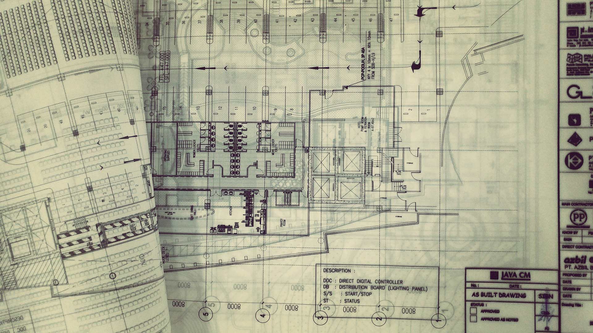 Plan von Tiefbau und Kanalarbeiten